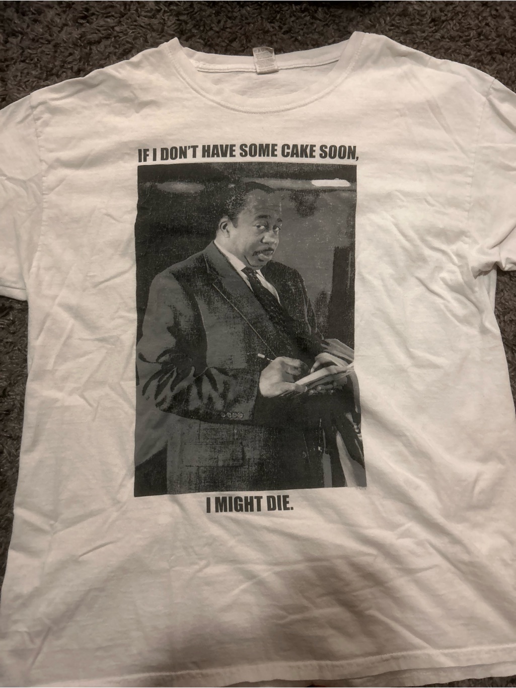 Fruit Of The Loom White Short-Sleeve Tee With Black Photo Graphic